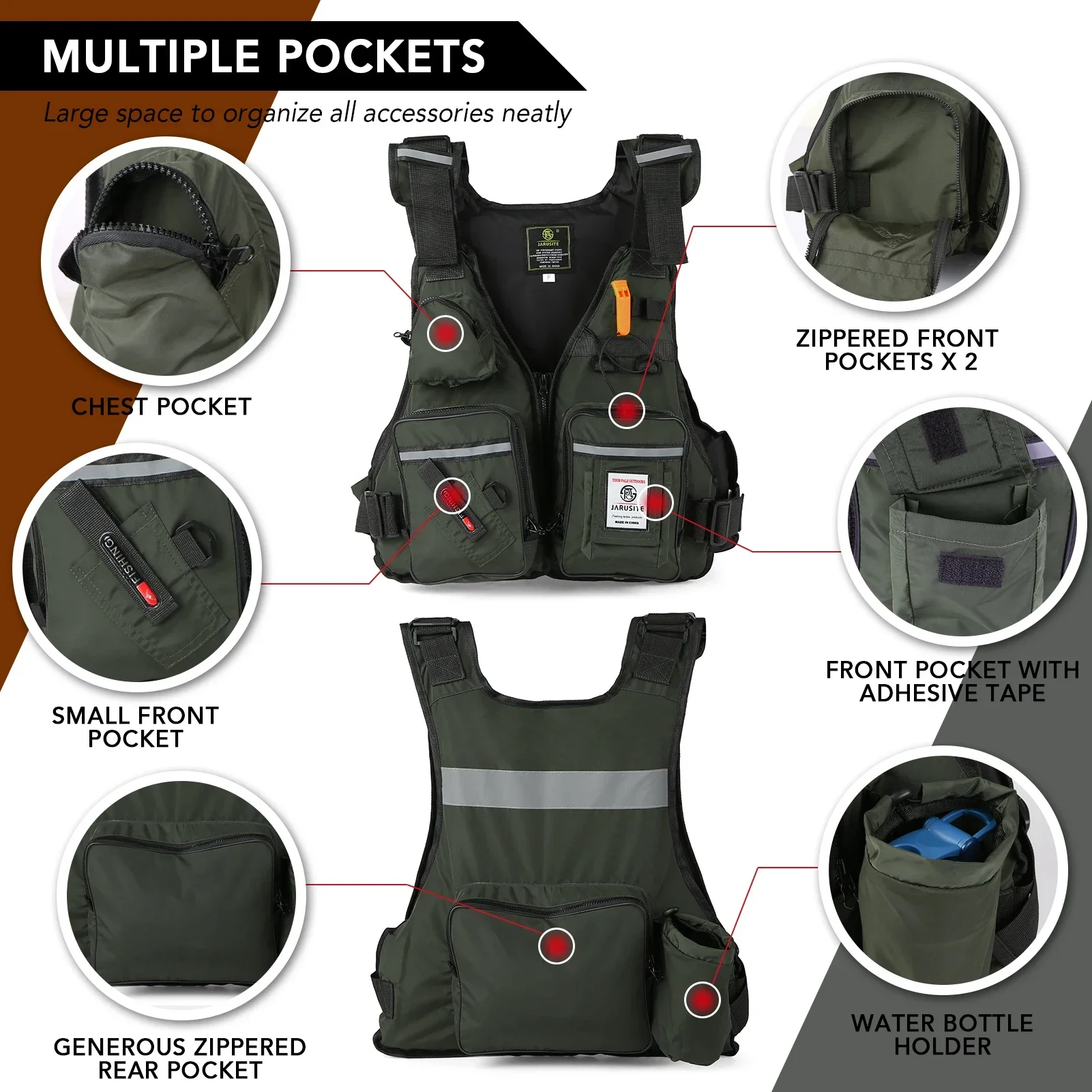 Fishing Jacket Waterproof - 2026 Yetişkin Yeleği Balıkçılık Yeleği Çok