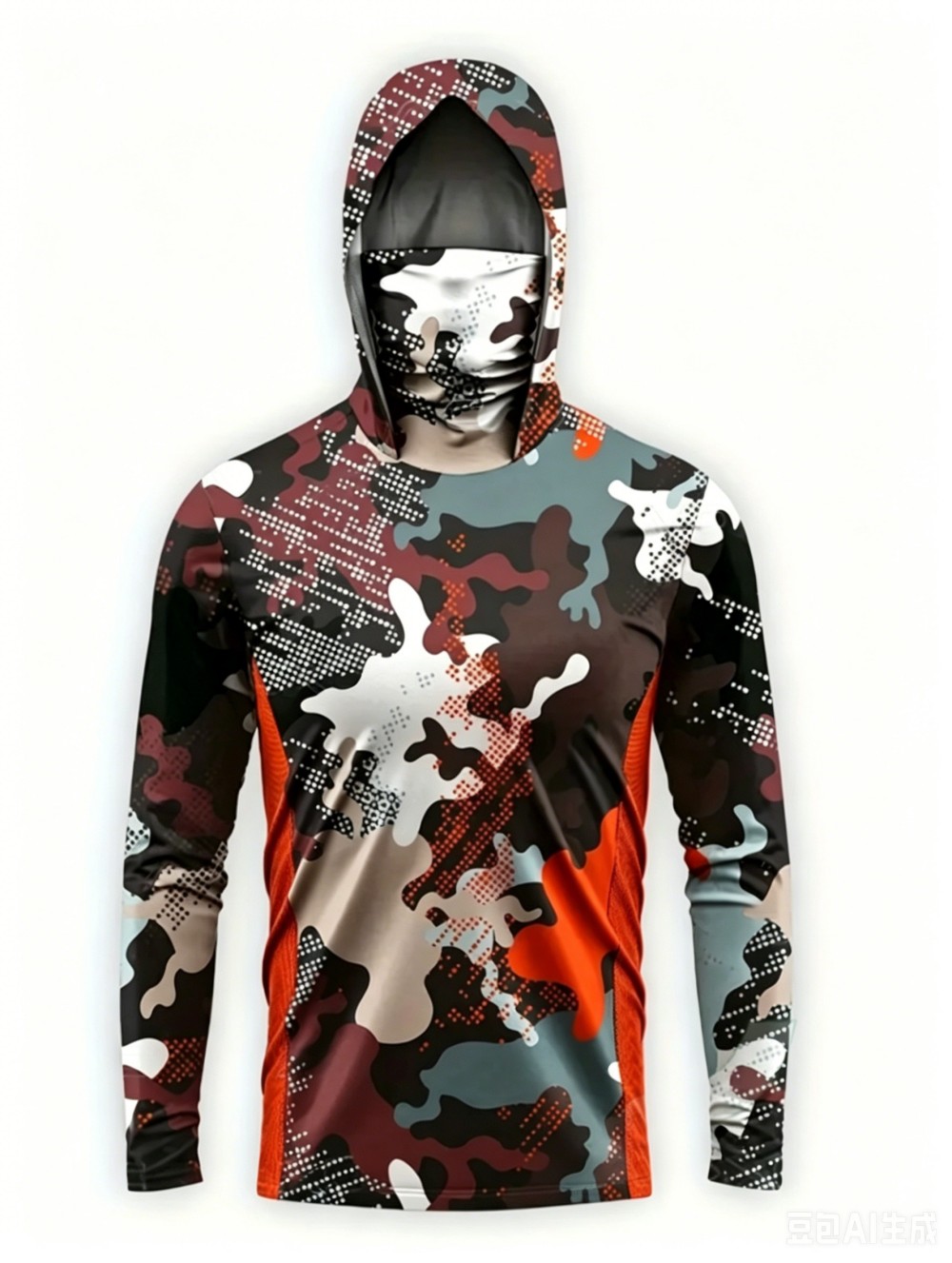 Fishing Hoodie - UPF50+ Kamuflaj Erkek Uzun Kollu Balıkçı